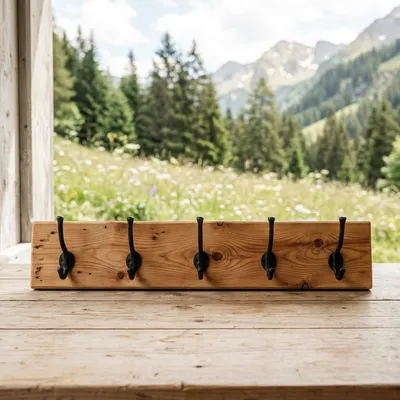 Wandgarderobe Zirbe mit 5 Haken