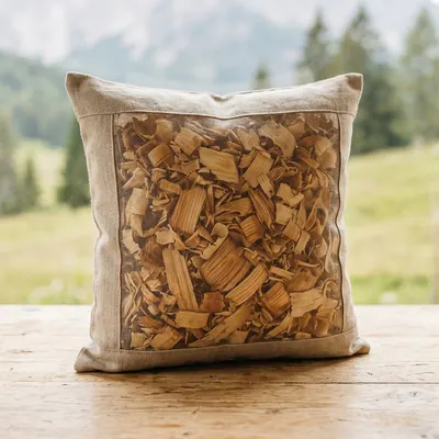 Zirbenkissen mit Zirbenspänen