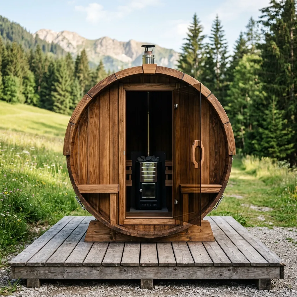 Fass-Sauna Thermoholz