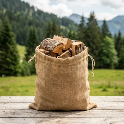 Kaminholz im Sack, 25 dm³