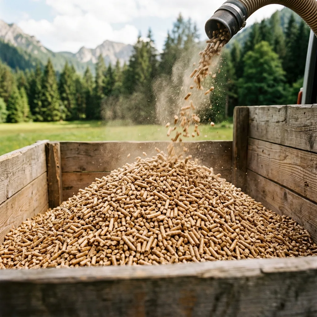 Holzpellets lose, Einblasung per Silowagen